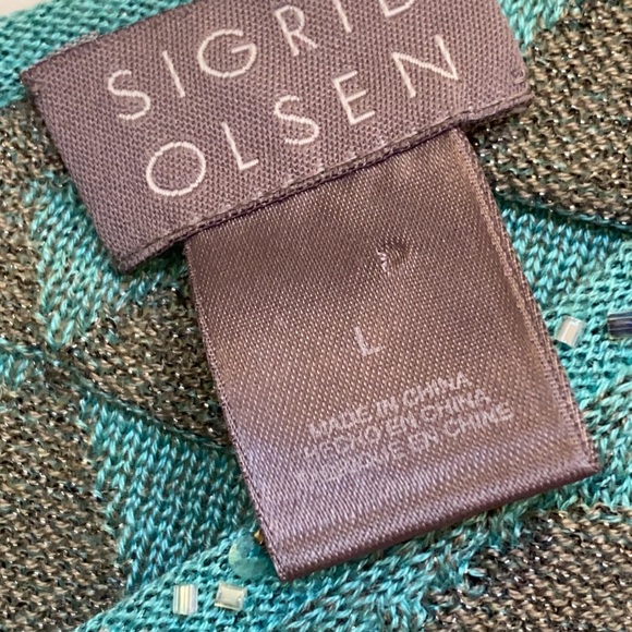 Sigrid Olsen vest with sequin trim Large - Picture 3 of 8